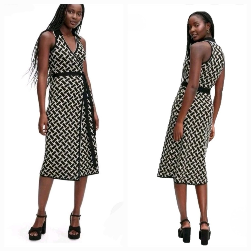 Diane Von Furstenberg for Target Geometric Wrap Knit Dress Size Small